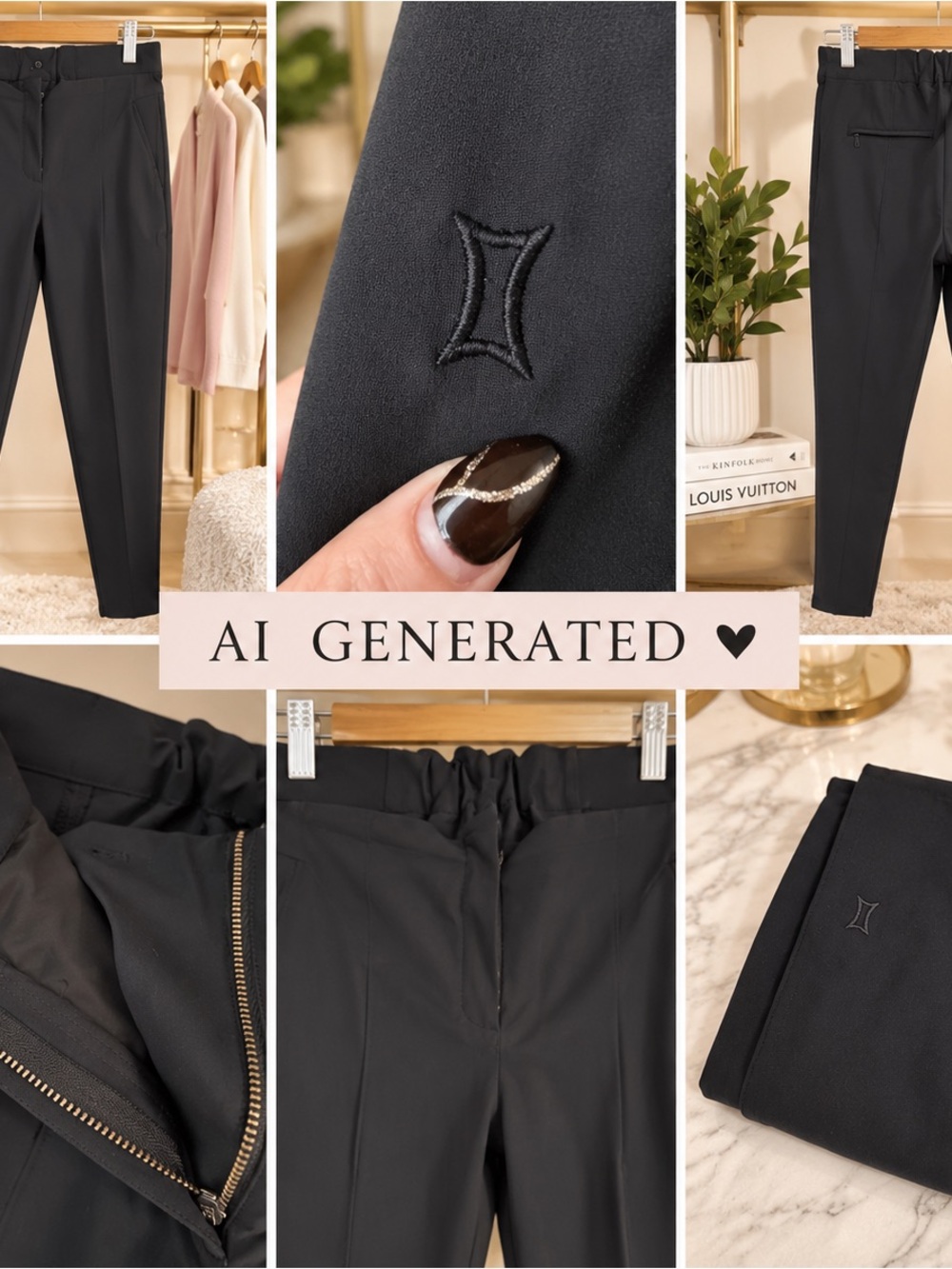 Kit and Ace Black Technical Hiking Pants | Zip Pockets | Stretch